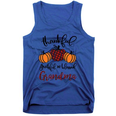 Thankful Grateful And Blessed Grandma Pumkin Thankgiving Gift Tank Top