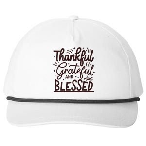 Thankful Grateful And Blessed Snapback Five-Panel Rope Hat