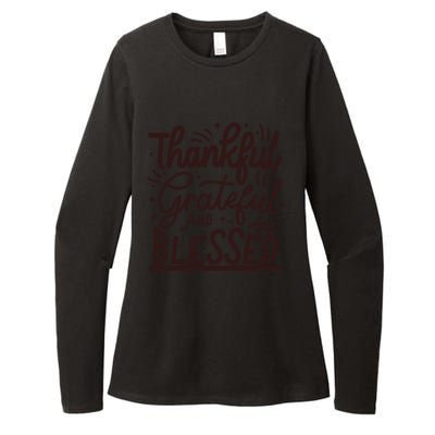 Thankful Grateful And Blessed Womens CVC Long Sleeve Shirt