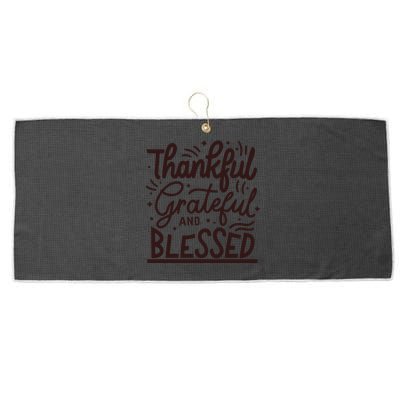 Thankful Grateful And Blessed Large Microfiber Waffle Golf Towel