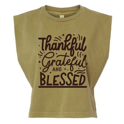 Thankful Grateful And Blessed Garment-Dyed Women's Muscle Tee