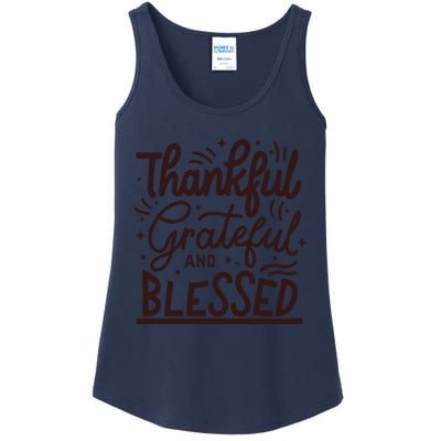 Thankful Grateful And Blessed Ladies Essential Tank