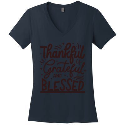 Thankful Grateful And Blessed Women's V-Neck T-Shirt