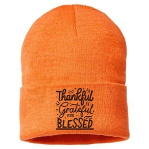 Thankful Grateful And Blessed Sustainable Knit Beanie