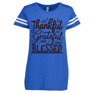 Thankful Grateful And Blessed Enza Ladies Jersey Football T-Shirt