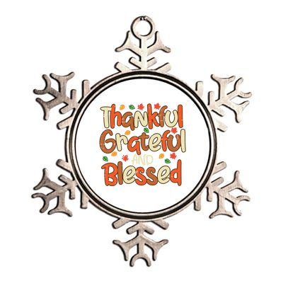 Thankful Grateful And Blessed Thanksgiving Great Gift Metallic Star Ornament