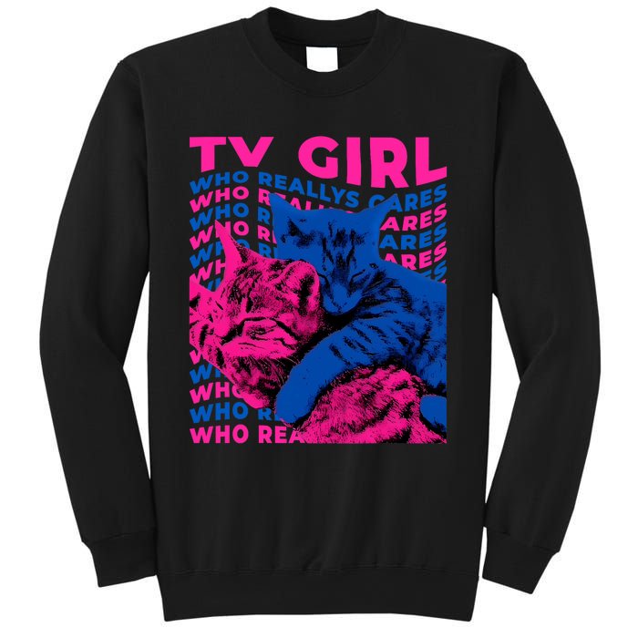 Tv Girl Album Frenchs Exit Who Really Cares Cat Tv Girl Sweatshirt