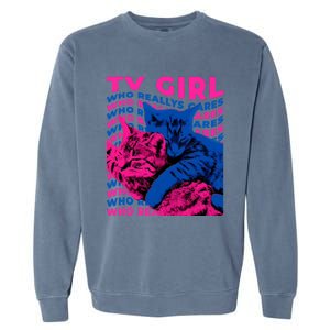 Tv Girl Album Frenchs Exit Who Really Cares Cat Tv Girl Garment-Dyed Sweatshirt