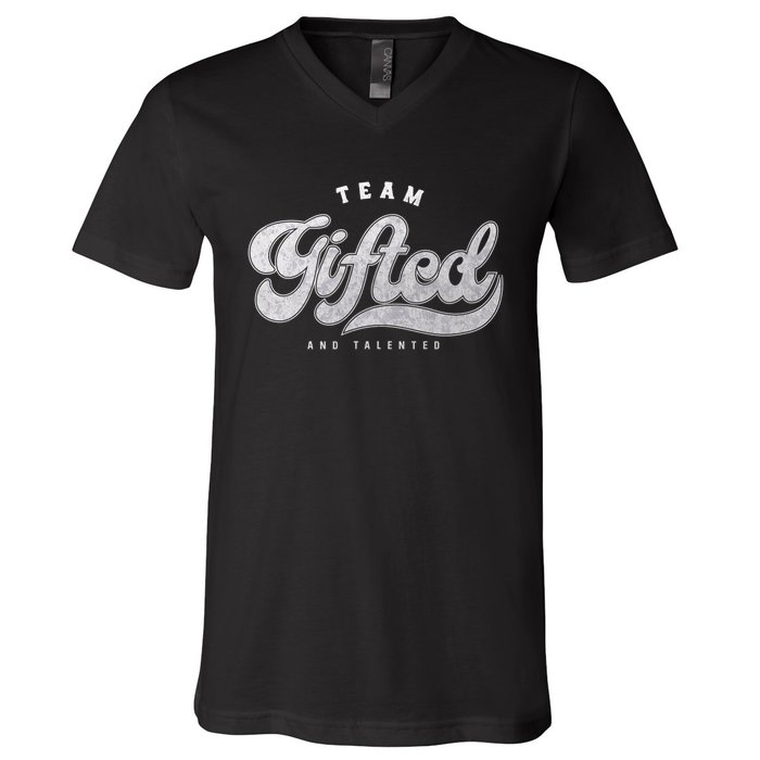 Team Gifted and Talented Exceptional Student Teacher Smart V-Neck T-Shirt