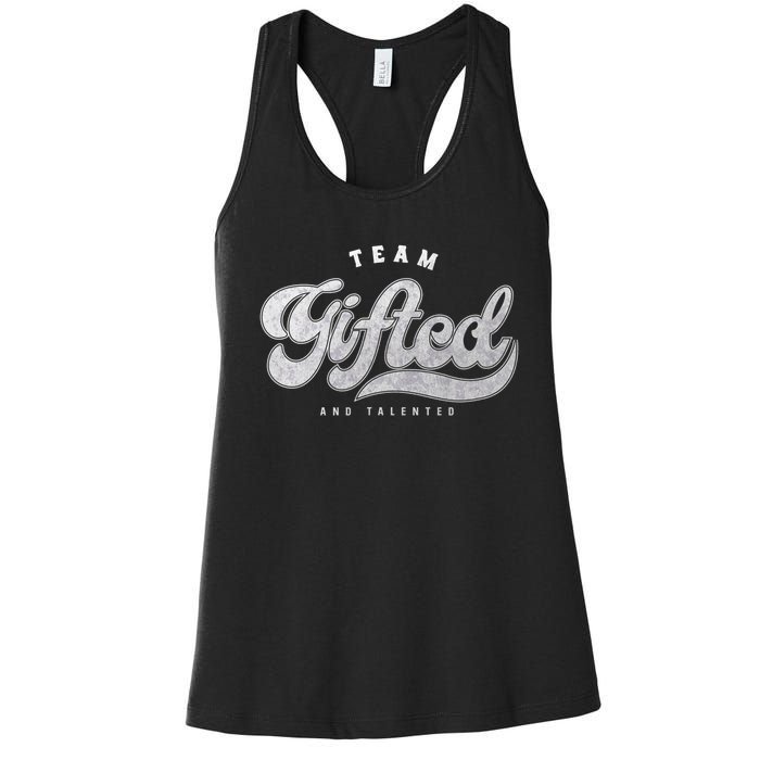 Team Gifted and Talented Exceptional Student Teacher Smart Women's Racerback Tank