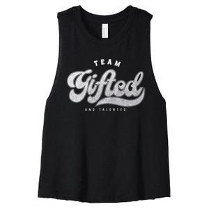 Team Gifted and Talented Exceptional Student Teacher Smart Women's Racerback Cropped Tank