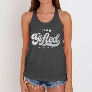 Team Gifted and Talented Exceptional Student Teacher Smart Women's Knotted Racerback Tank