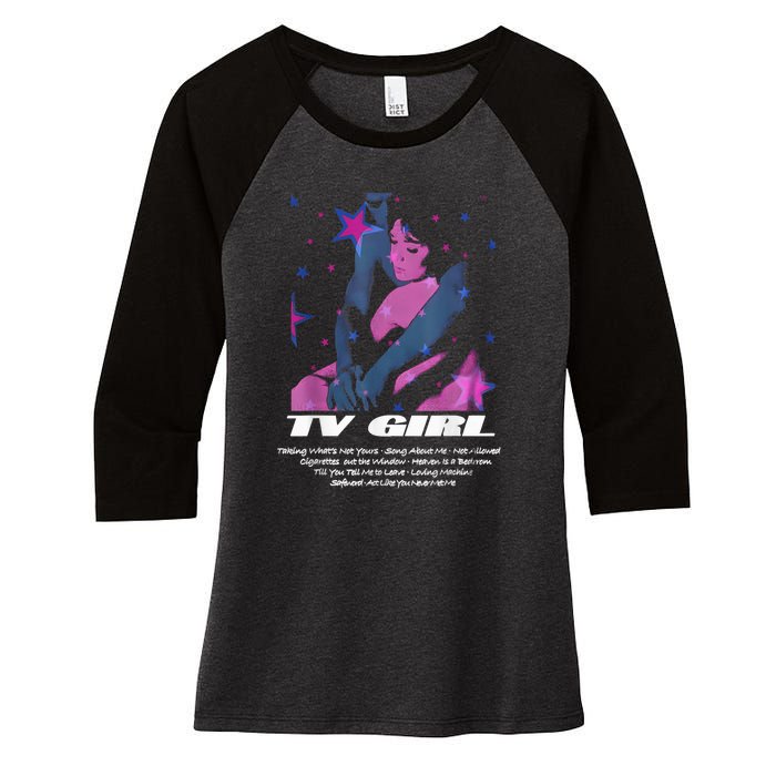 Tv Girl Album Frenchs Exit Who Really Cares Song List Women's Tri-Blend 3/4-Sleeve Raglan Shirt