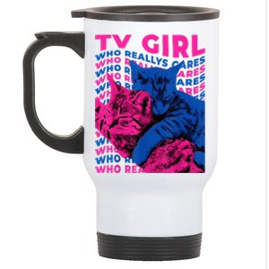 Tv Girl Album Frenchs Exit Who Really Cares Cat Tv Girl Stainless Steel Travel Mug