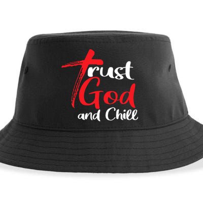 Trust God And Chill Religious Lover God Sustainable Bucket Hat