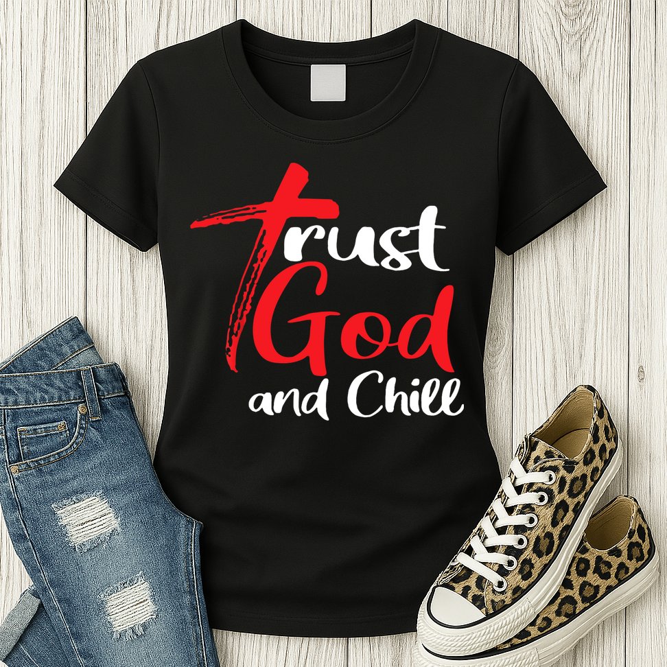 Trust God And Chill Religious Lover God Womens T-Shirt