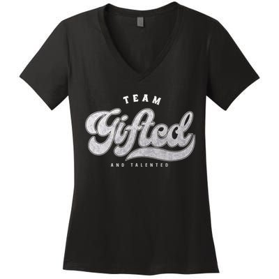 Team Gifted And Talented Exceptional Student Teacher Smart Women's V-Neck T-Shirt