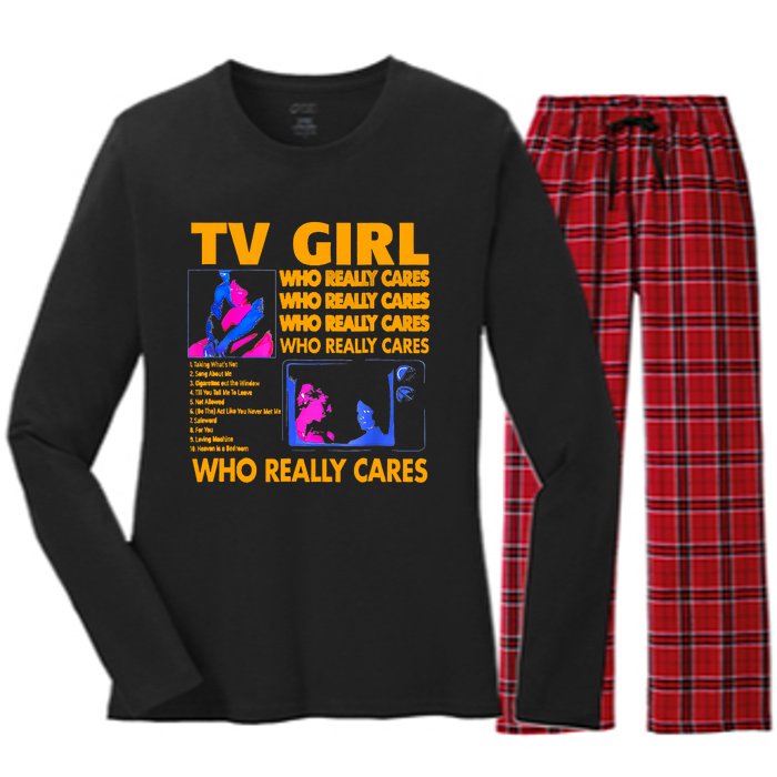 Tv Girl Album Frenchs Exit Design Women's Long Sleeve Flannel Pajama Set 