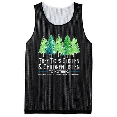 Treetops Glisten And Children Listen To Nothing Christmas Mesh Reversible Basketball Jersey Tank