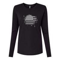 The Great American Flag Is In Our Hearts Womens Cotton Relaxed Long Sleeve T-Shirt