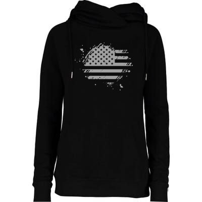 The Great American Flag Is In Our Hearts Womens Funnel Neck Pullover Hood