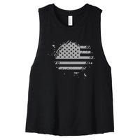 The Great American Flag Is In Our Hearts Women's Racerback Cropped Tank