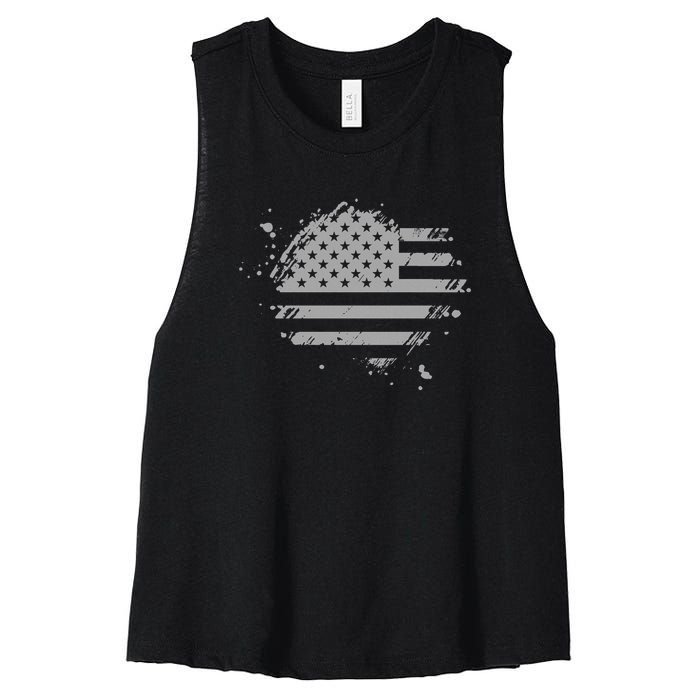 The Great American Flag Is In Our Hearts Women's Racerback Cropped Tank