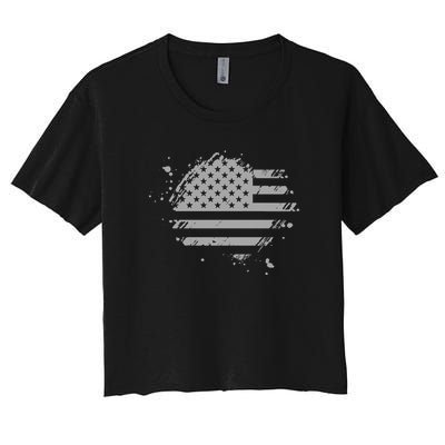 The Great American Flag Is In Our Hearts Women's Crop Top Tee