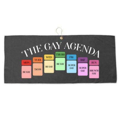 The Gay Agenda Lgbt Pride Month Large Microfiber Waffle Golf Towel