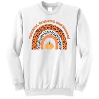 Thankful Grateful And Blessed Rainbow Pumpkin Fall Sweatshirt