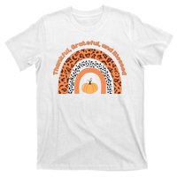 Thankful Grateful And Blessed Rainbow Pumpkin Fall T-Shirt