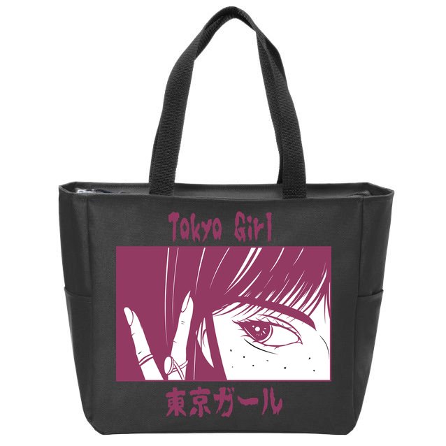Tokyo Girl Anime Zip Tote Bag