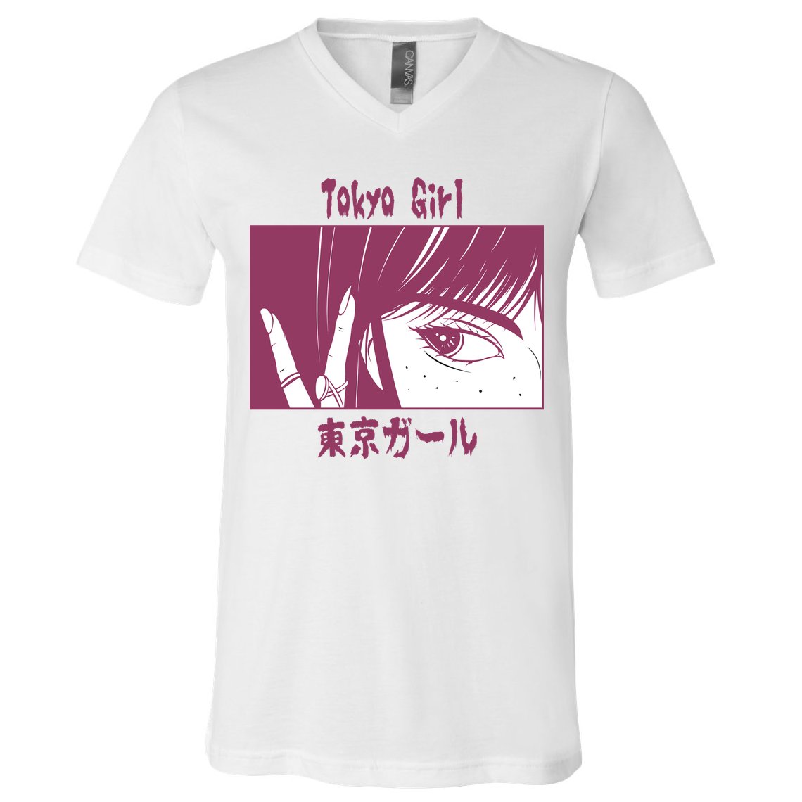 Tokyo Girl Anime V-Neck T-Shirt