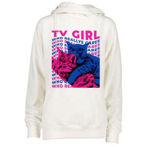 Tv Girl Album Frenchs Exit Who Really Cares Cat Tv Girl Womens Funnel Neck Pullover Hood