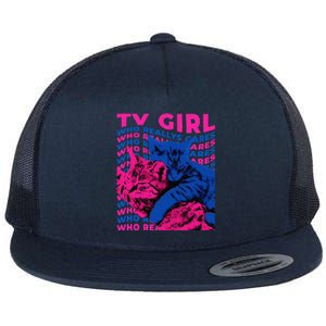 Tv Girl Album Frenchs Exit Who Really Cares Cat Tv Girl Flat Bill Trucker Hat