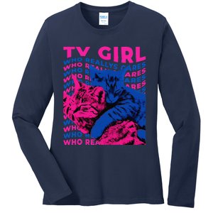 Tv Girl Album Frenchs Exit Who Really Cares Cat Tv Girl Ladies Long Sleeve Shirt