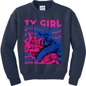 Tv Girl Album Frenchs Exit Who Really Cares Cat Tv Girl Kids Sweatshirt