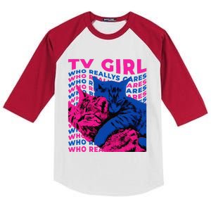 Tv Girl Album Frenchs Exit Who Really Cares Cat Tv Girl Kids Colorblock Raglan Jersey