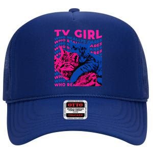 Tv Girl Album Frenchs Exit Who Really Cares Cat Tv Girl High Crown Mesh Back Trucker Hat