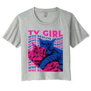 Tv Girl Album Frenchs Exit Who Really Cares Cat Tv Girl Women's Crop Top Tee