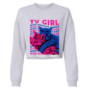 Tv Girl Album Frenchs Exit Who Really Cares Cat Tv Girl Cropped Pullover Crew