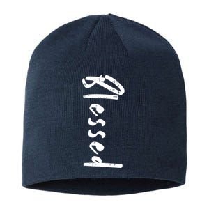 Thankful Grateful And Blessed Thanksgiving Religious Quotes Sustainable Beanie