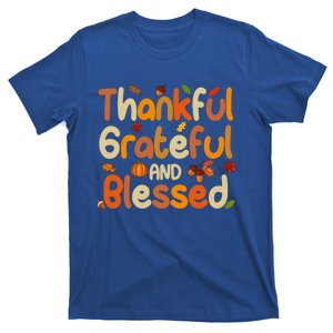 Thankful Grateful And Blessed Thanksgiving Cute Gift T-Shirt