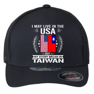 Taiwan Gift American And Taiwanese Flags Proud Taiwan Gift Flexfit Unipanel Trucker Cap