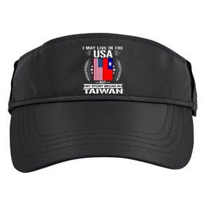 Taiwan Gift American And Taiwanese Flags Proud Taiwan Gift Adult Drive Performance Visor