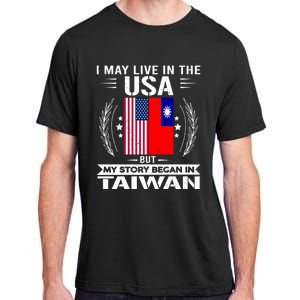 Taiwan Gift American And Taiwanese Flags Proud Taiwan Gift Adult ChromaSoft Performance T-Shirt