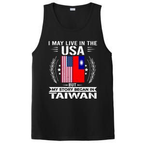 Taiwan Gift American And Taiwanese Flags Proud Taiwan Gift PosiCharge Competitor Tank