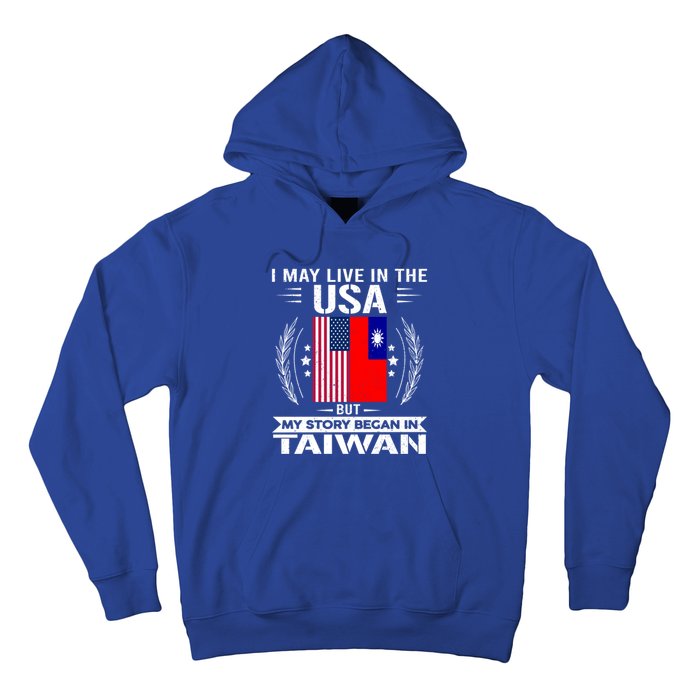 Taiwan Gift American And Taiwanese Flags Proud Taiwan Gift Hoodie