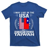 Taiwan Gift American And Taiwanese Flags Proud Taiwan Gift T-Shirt