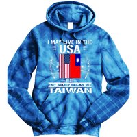 Taiwan Gift American And Taiwanese Flags Proud Taiwan Gift Tie Dye Hoodie